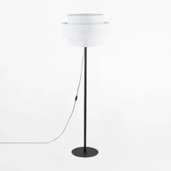 Lampa podłogowa abażur biały CALISTO
