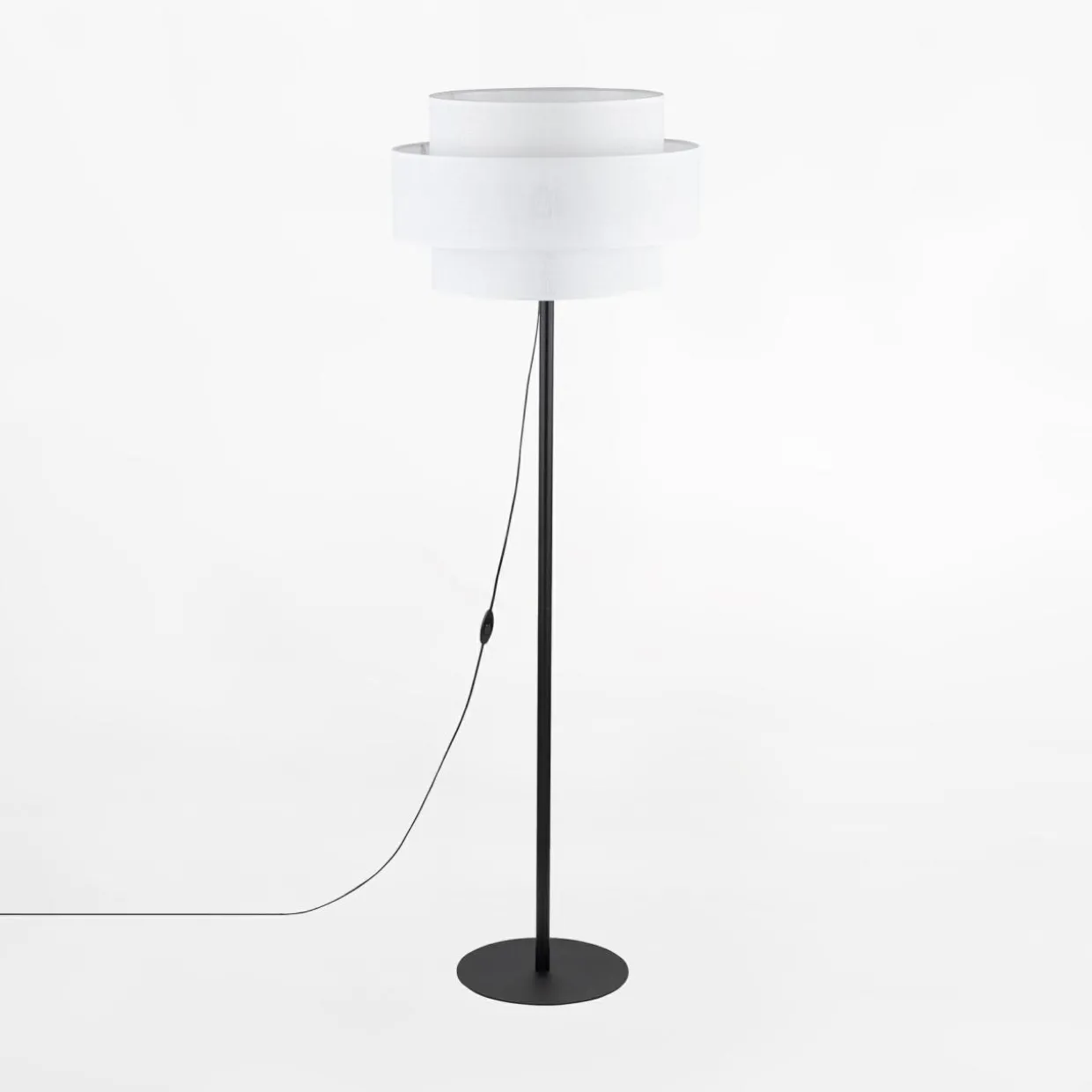 Lampa podłogowa abażur biały CALISTO