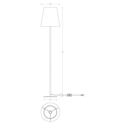 Lampa podłogowa abażur czarny RIVA