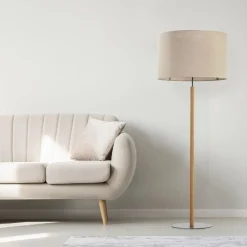 Lampa podłogowa abażur szary DEVA NATURE