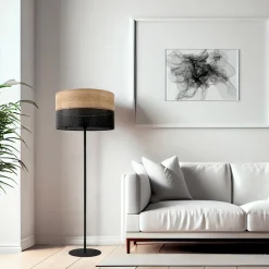 Lampa podłogowa boho z abażurem NICOL