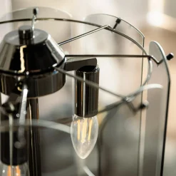 Lampa podłogowa dymione szkło czarna NIRA