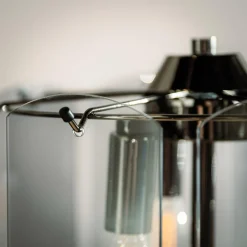 Lampa podłogowa dymione szkło czarna NIRA