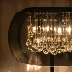 Lampa podłogowa glamour z kryształkami chromowana CRYSTAL