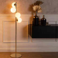 Lampa podłogowa kule złota MEFISTO