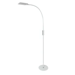 Lampa podłogowa LED biała ze sterowaniem manualnym i na pilota