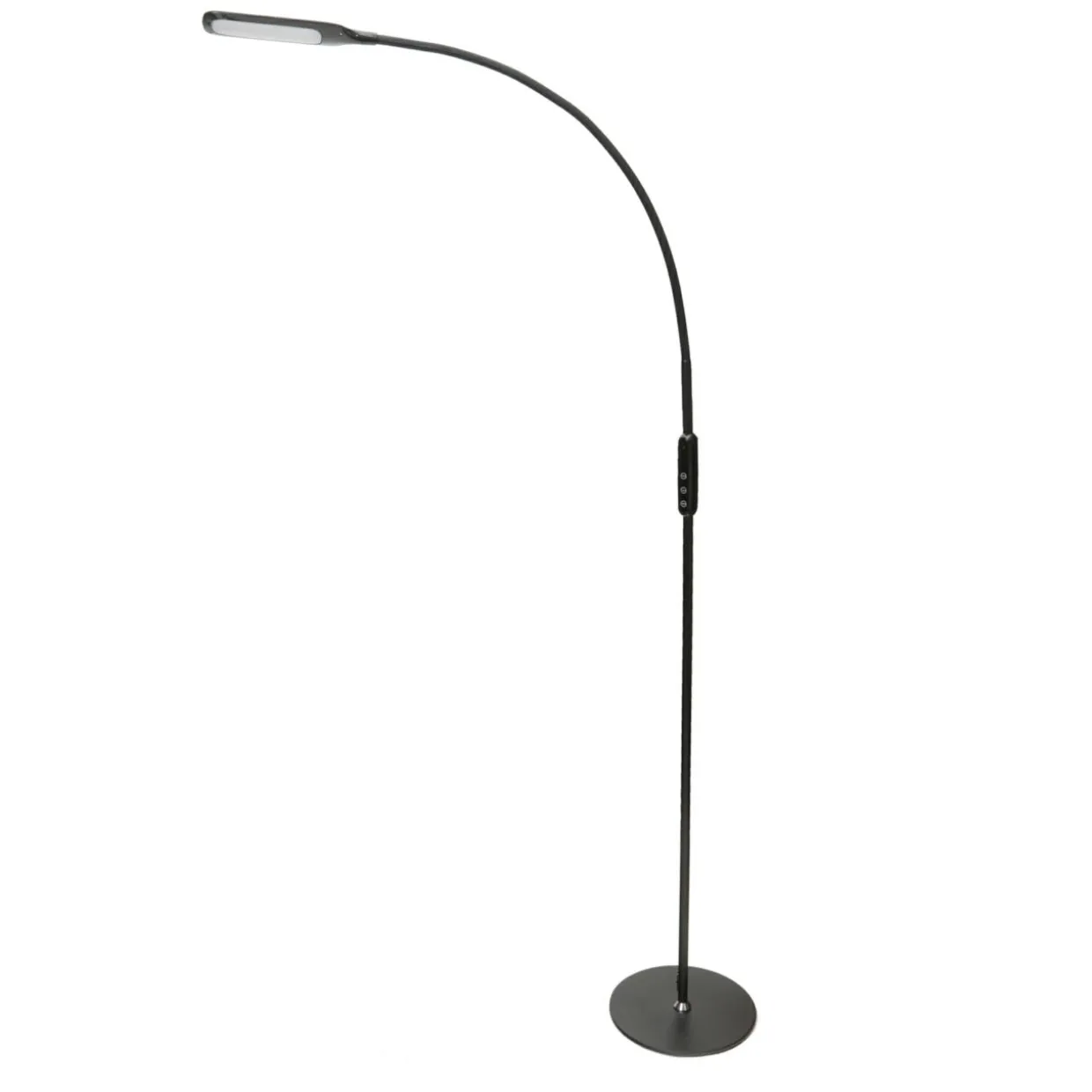 Lampa podłogowa LED czarna ze sterowaniem manualnym i na pilota