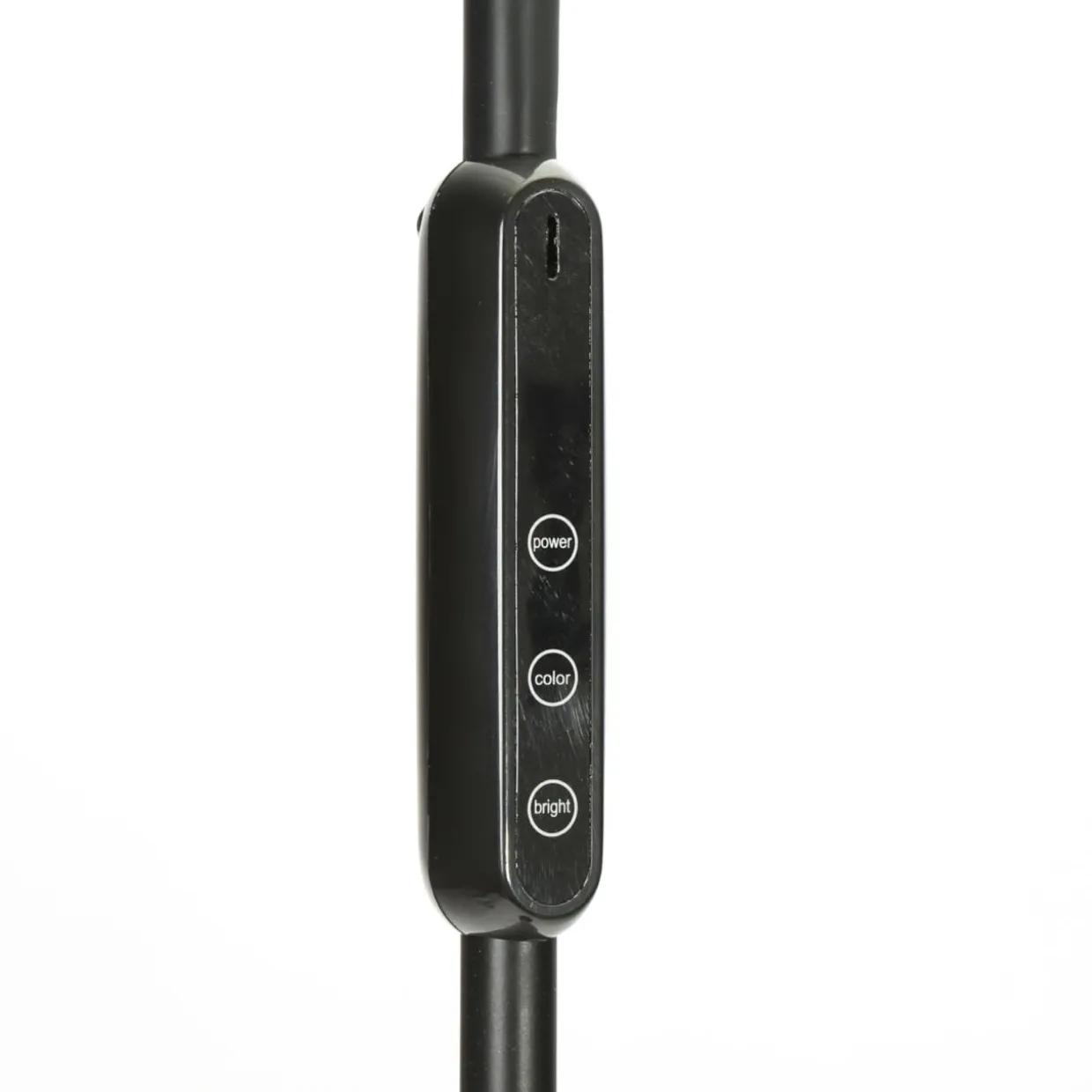 Lampa podłogowa LED czarna ze sterowaniem manualnym i na pilota