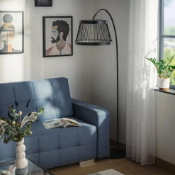 Lampa podłogowa LED czarna BALU z pilotem