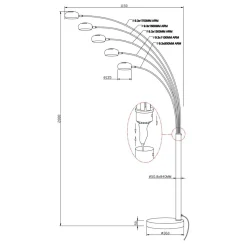 Lampa podłogowa nowoczesna chrom ZODIAC