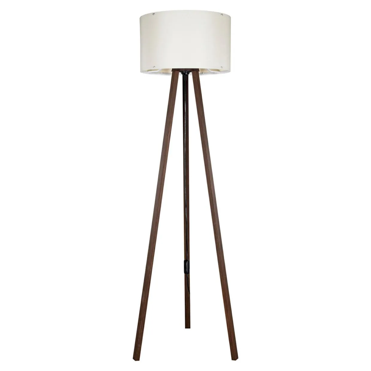 Lampa podłogowa trójnóg orzech kremowa PIKO