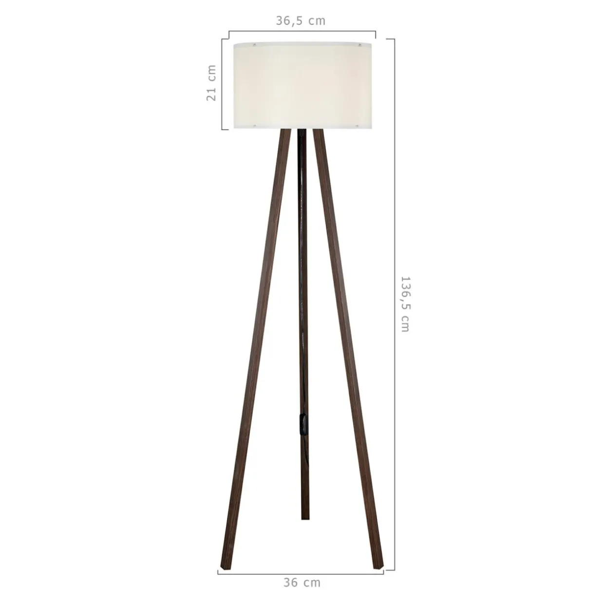 Lampa podłogowa trójnóg orzech kremowa PIKO