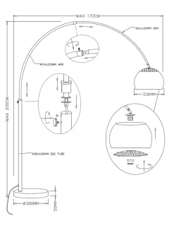 Lampa podłogowa łukowa do salonu złota SOHO