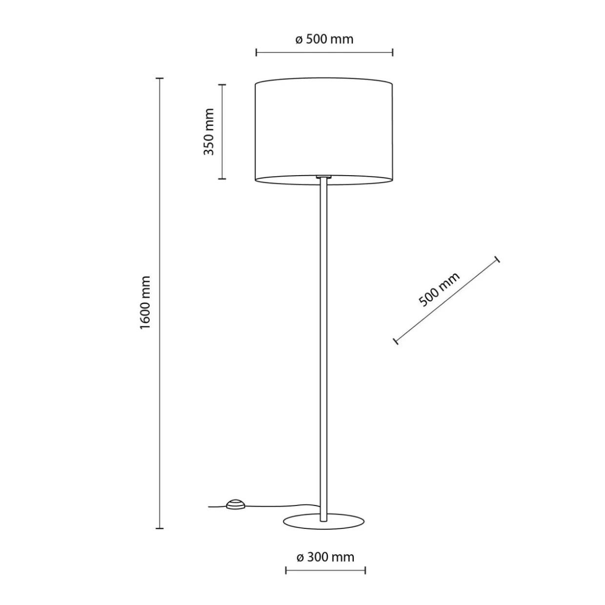 Lampa podłogowa z abażurem czarno-złota UMBERTO