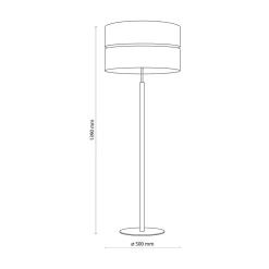 Lampa podłogowa z abażurem szary ECO