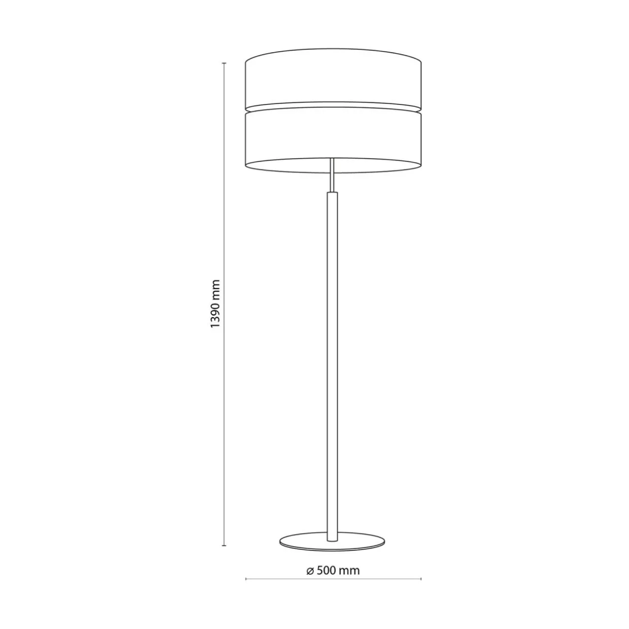 Lampa podłogowa z abażurem szary ECO