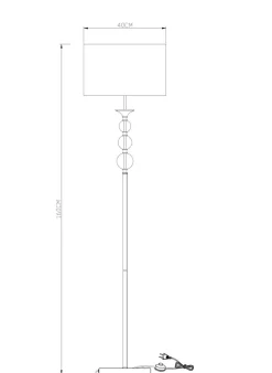 Lampa podłogowa ze szklaną ozdobą czarny abażur REA