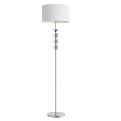 Lampa podłogowa ze szklaną ozdobą biały abażur REA