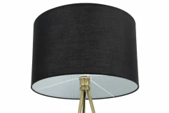 Lampa stojąca trónóg abażur czarny CARA