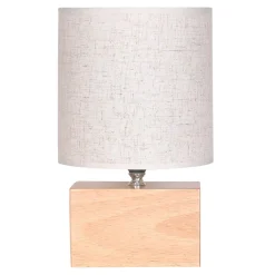 Lampa stołowa bambusowa abażur brązowy 29 cm