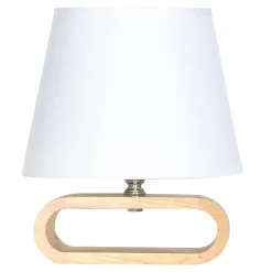 Lampa stołowa bambusowa abażur biały 22,5 cm