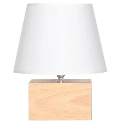 Lampa stołowa bambusowa abażur biały 25,5 cm