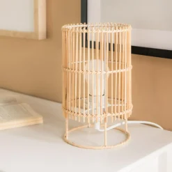 Lampa stołowa bambusowa EDIN 15x25 cm