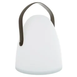 Lampa stołowa dekoracyjna LED biało-brązowa LUKA 30 cm