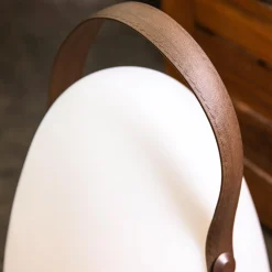 Lampa stołowa dekoracyjna LED biało-brązowa LUKA 30 cm