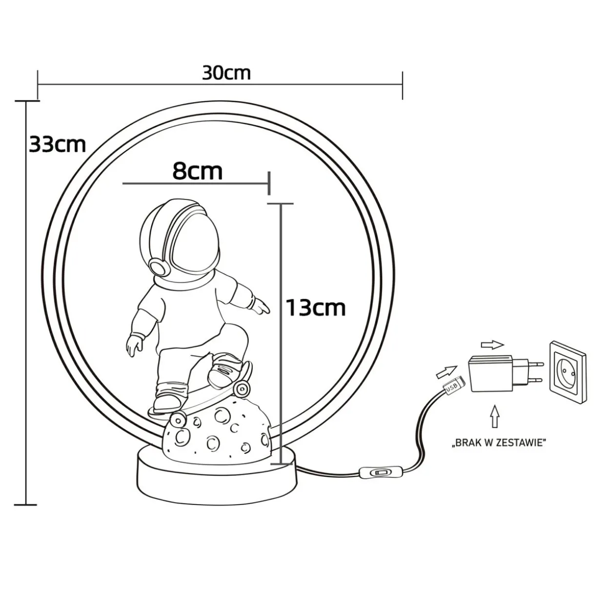 Lampa stołowa dekoracyjna LED SKATER ASTRONAUTA