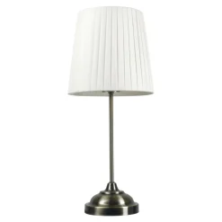 Lampa stołowa retro abażur biały PTL01BW