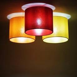 Lampa sufitowa 3 abażury żóło-pomarańczowa METIS