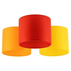Lampa sufitowa 3 abażury żóło-pomarańczowa METIS