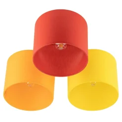 Lampa sufitowa 3 abażury żóło-pomarańczowa METIS