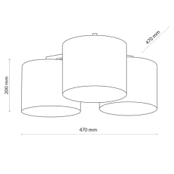 Lampa sufitowa 3 abażury żóło-pomarańczowa METIS
