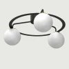Lampa sufitowa 3 klosze kule czarno-złota BALLO III