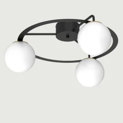 Lampa sufitowa 3 klosze kule czarno-złota BALLO III