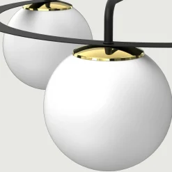 Lampa sufitowa 3 klosze kule czarno-złota BALLO III