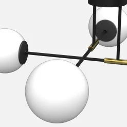 Lampa sufitowa 4 kule czarno-złota GLAME