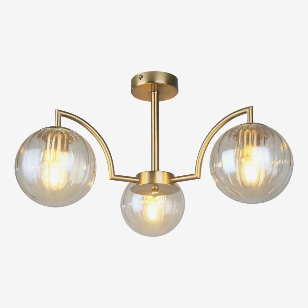 Lampa sufitowa 3 kule złota TORA