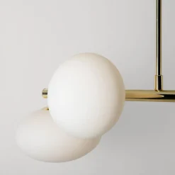 Lampa sufitowa 4 owalne klosze złota MILO 68x30 cm