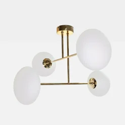 Lampa sufitowa 4 owalne klosze złota MILO 60x60 cm