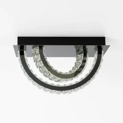 Lampa sufitowa 2 pierścienie czarna TULA na pilota