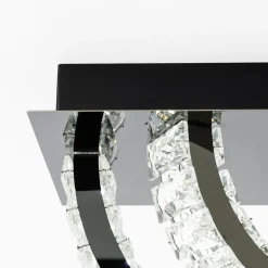 Lampa sufitowa 2 pierścienie czarna TULA na pilota