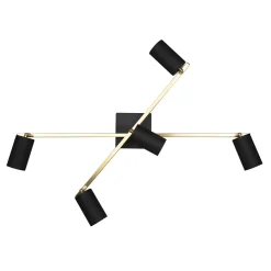 Lampa sufitowa 5 reflektorów czarno-złota MARLEY