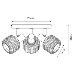 Lampa sufitowa 3 reflektory czarny STEM