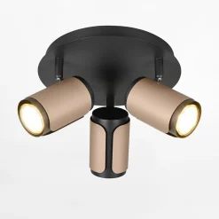 Lampa sufitowa 3 reflektory kawowa czarna GILLAN