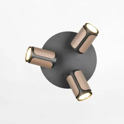 Lampa sufitowa 3 reflektory kawowa czarna GILLAN