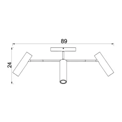 Lampa sufitowa 4 regulowane reflektory czarno-złota AXION