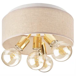 Lampa sufitowa abażur beżowy złota CARINA 4
